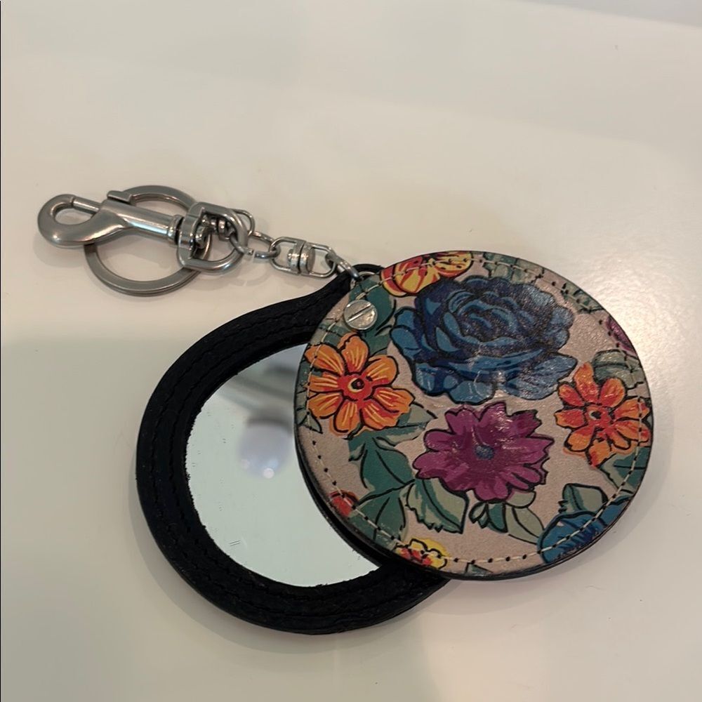 Patricia Nash Blue and Purple Keychain Mirror - Picture 2 of 6
